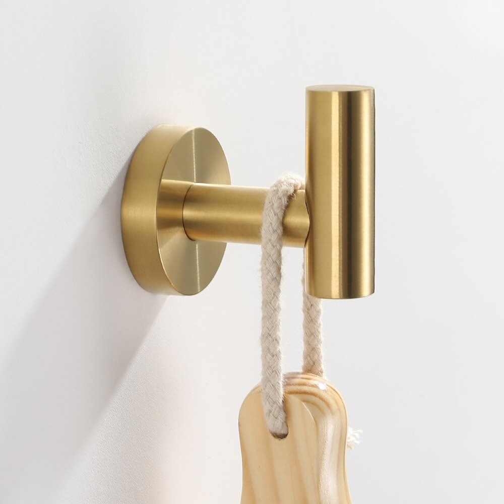 The towel hook in the color Brushed Gold