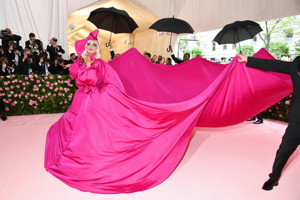 Lady Gaga arriving at the Met Gala carpet