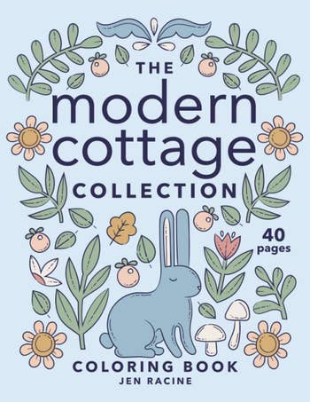 the cover of the modern cottage collection coloring book