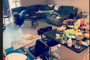 Messy living room