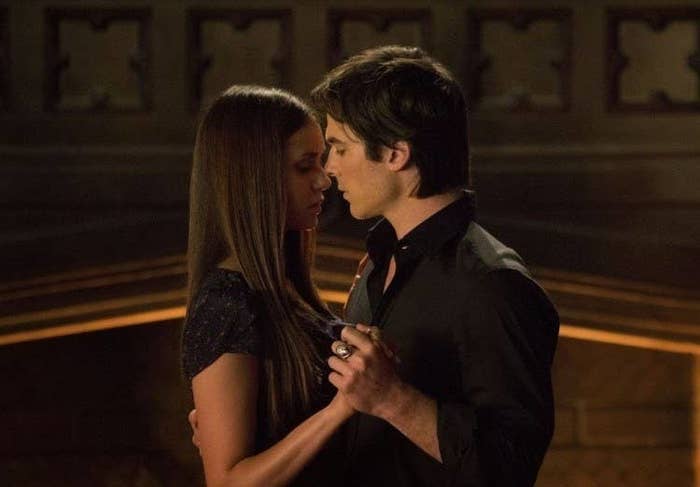 Elena and Damon, slow dancing