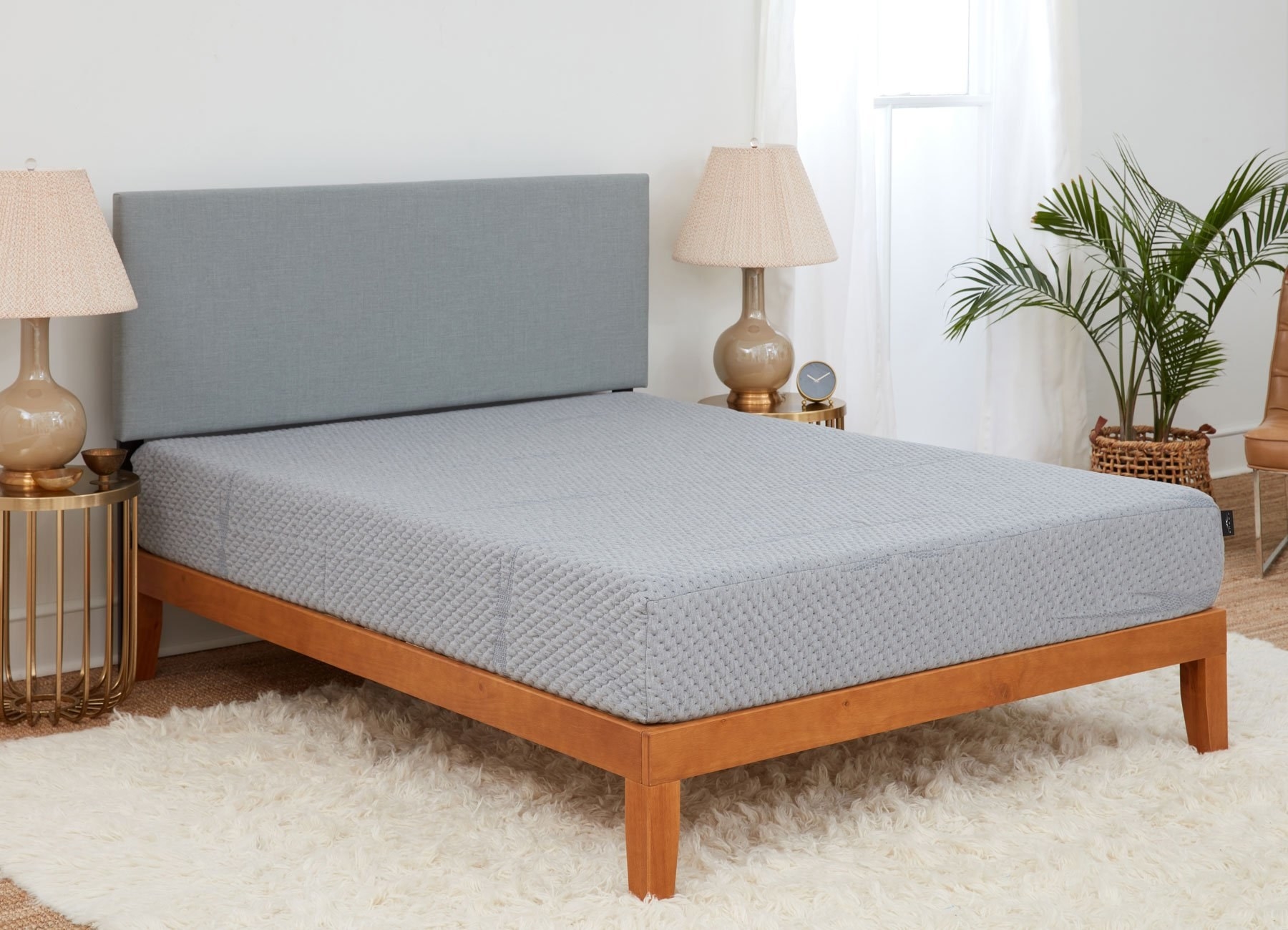 a grey foam mattress