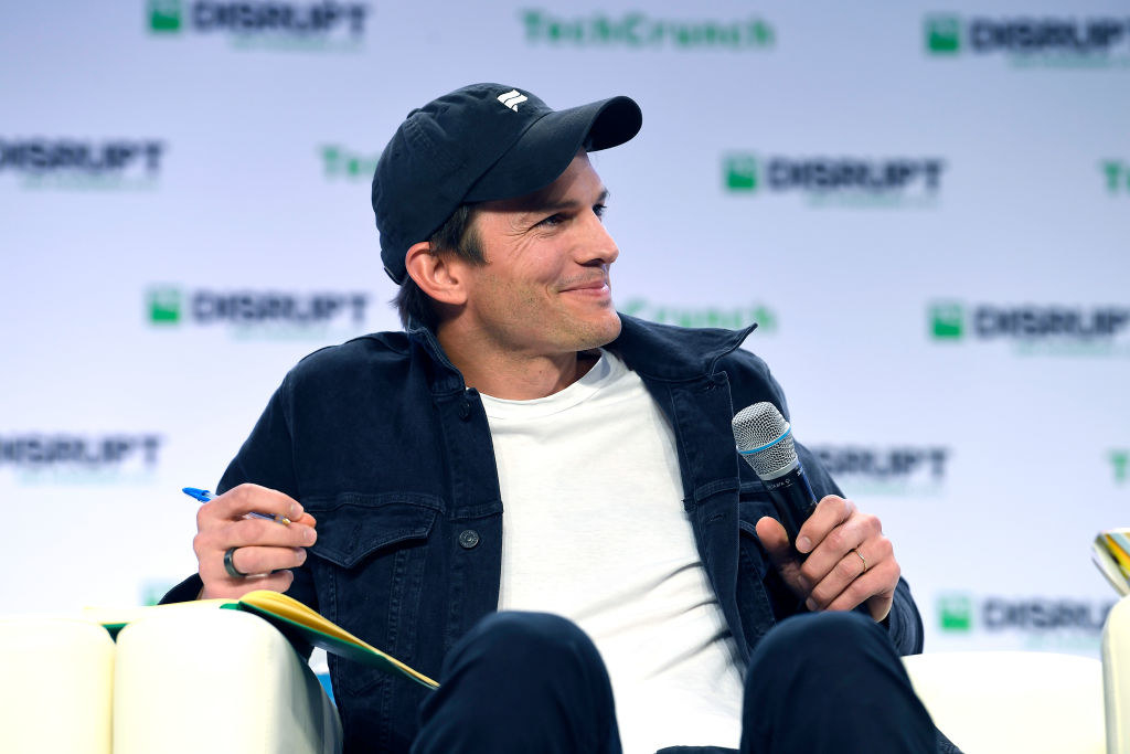 Ashton Kutcher speaks onstage during TechCrunch Disrupt San Francisco 2019