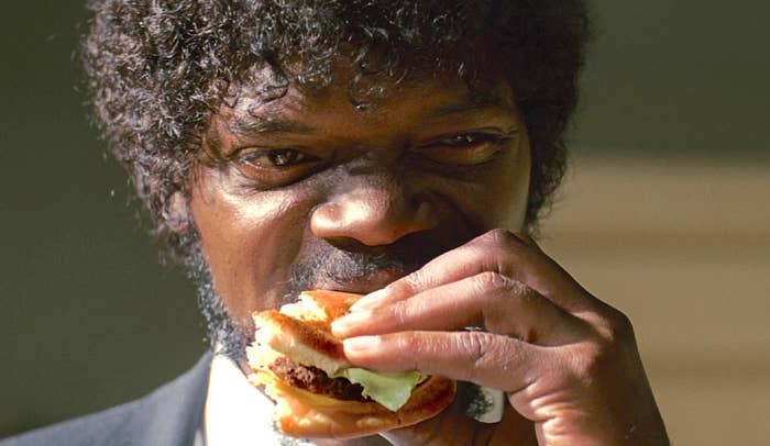 The hamburger scene in Pulp Fiction.