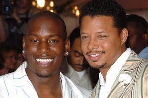 Tyrese Gibson (L) and Terrence Howard during Four Brothers New York CityPremiere