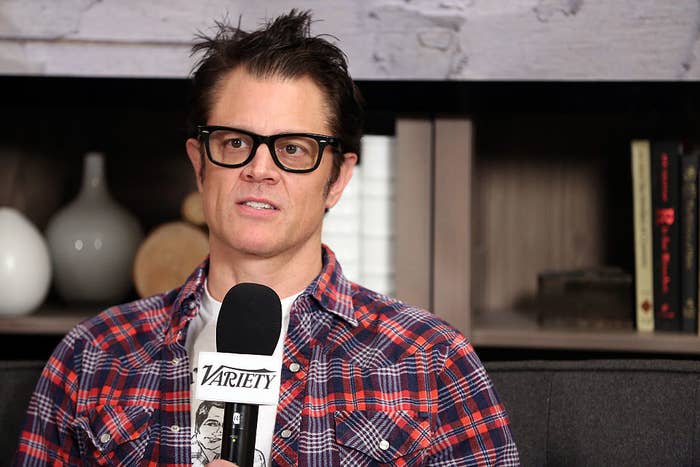 Johnny Knoxville speaking during an event