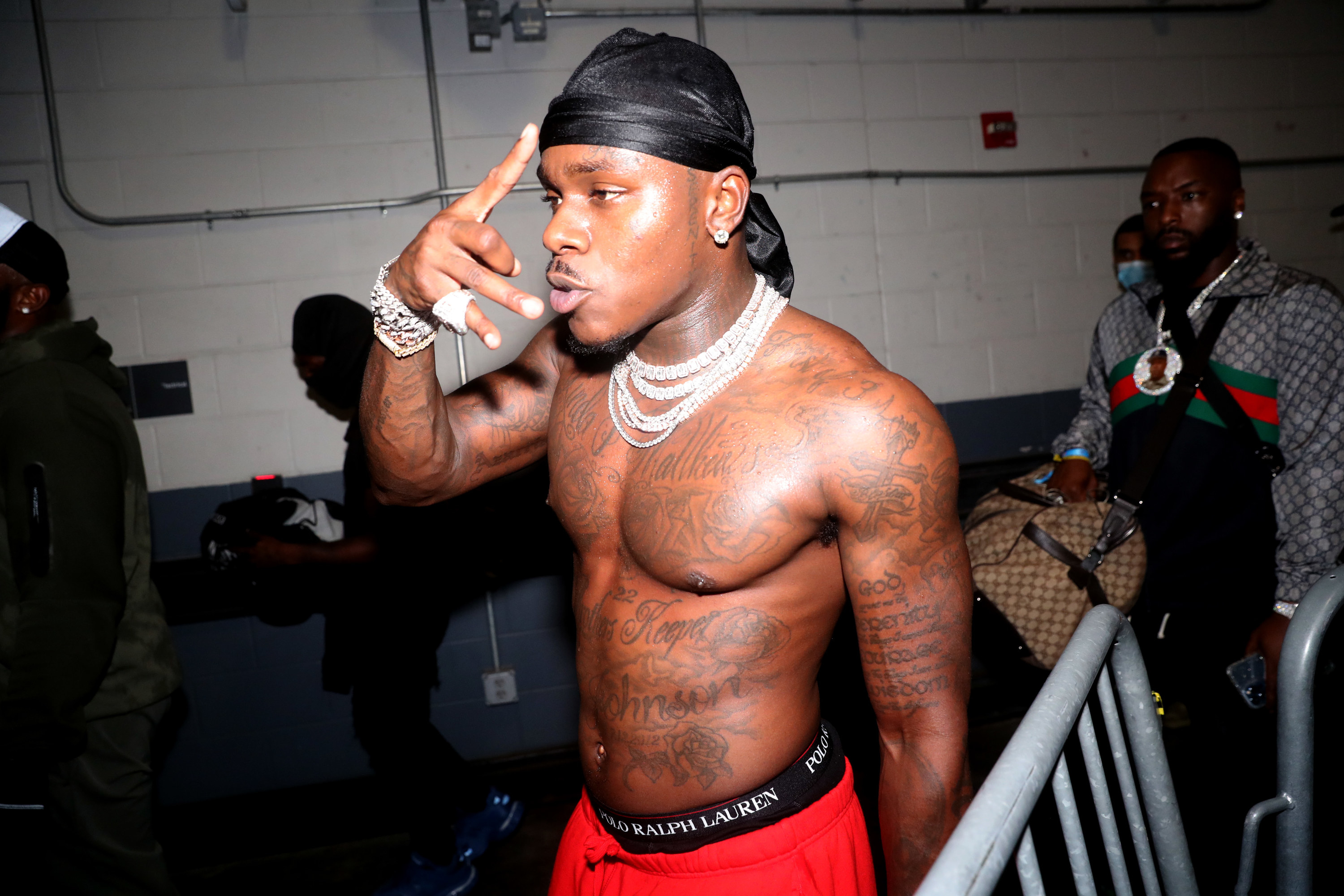 DaBaby backstage at an event