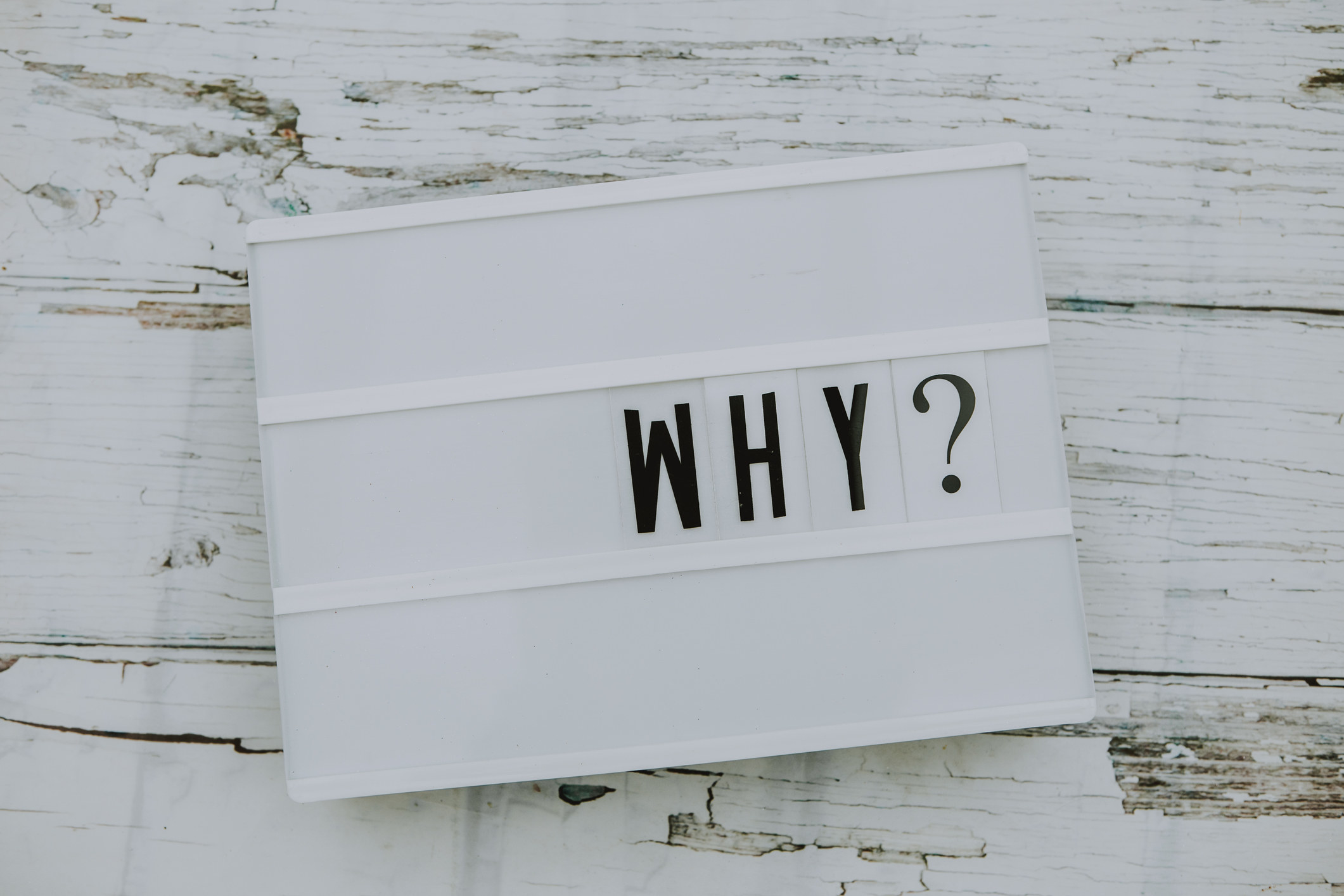 A stock image of letters on a bulletin board spelling out, &quot;Why?&quot;