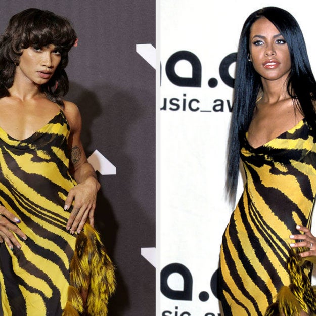 Bretman Rock Wears Same Dress As Aaliyah To 2021 VMAs