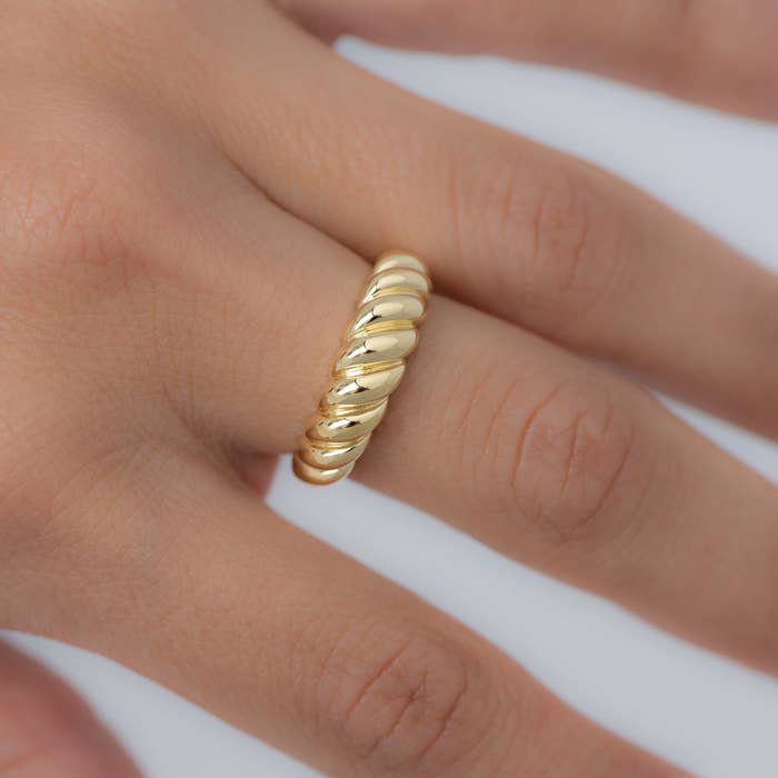 The ring on a model's hand
