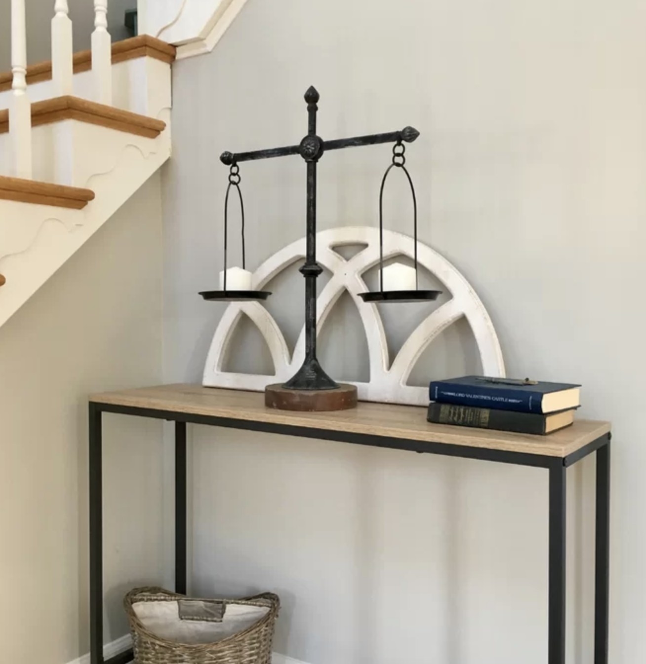 A reviewer photo of a console table