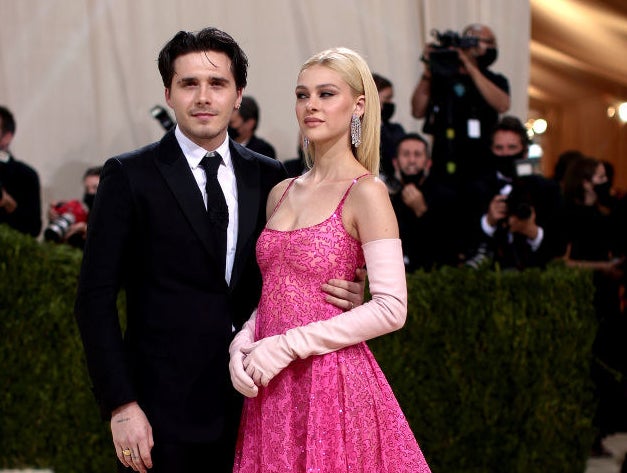 Brooklyn Beckham and Nicola Peltz attend The 2021 Met Gala Celebrating In America: A Lexicon Of Fashion