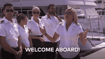 Sandy from Below Deck Med saying welcome aboard