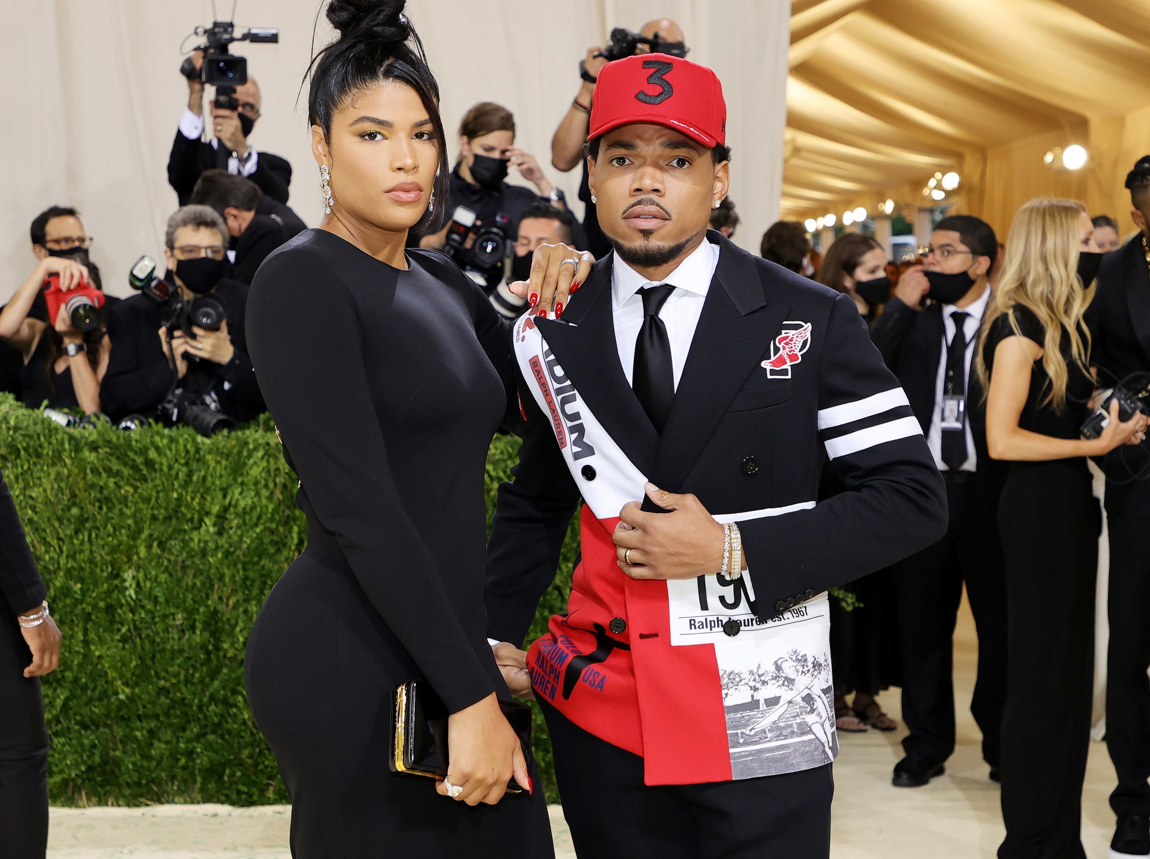 Kirsten Corley and Chance the Rapper attend The 2021 Met Gala Celebrating In America: A Lexicon Of Fashion