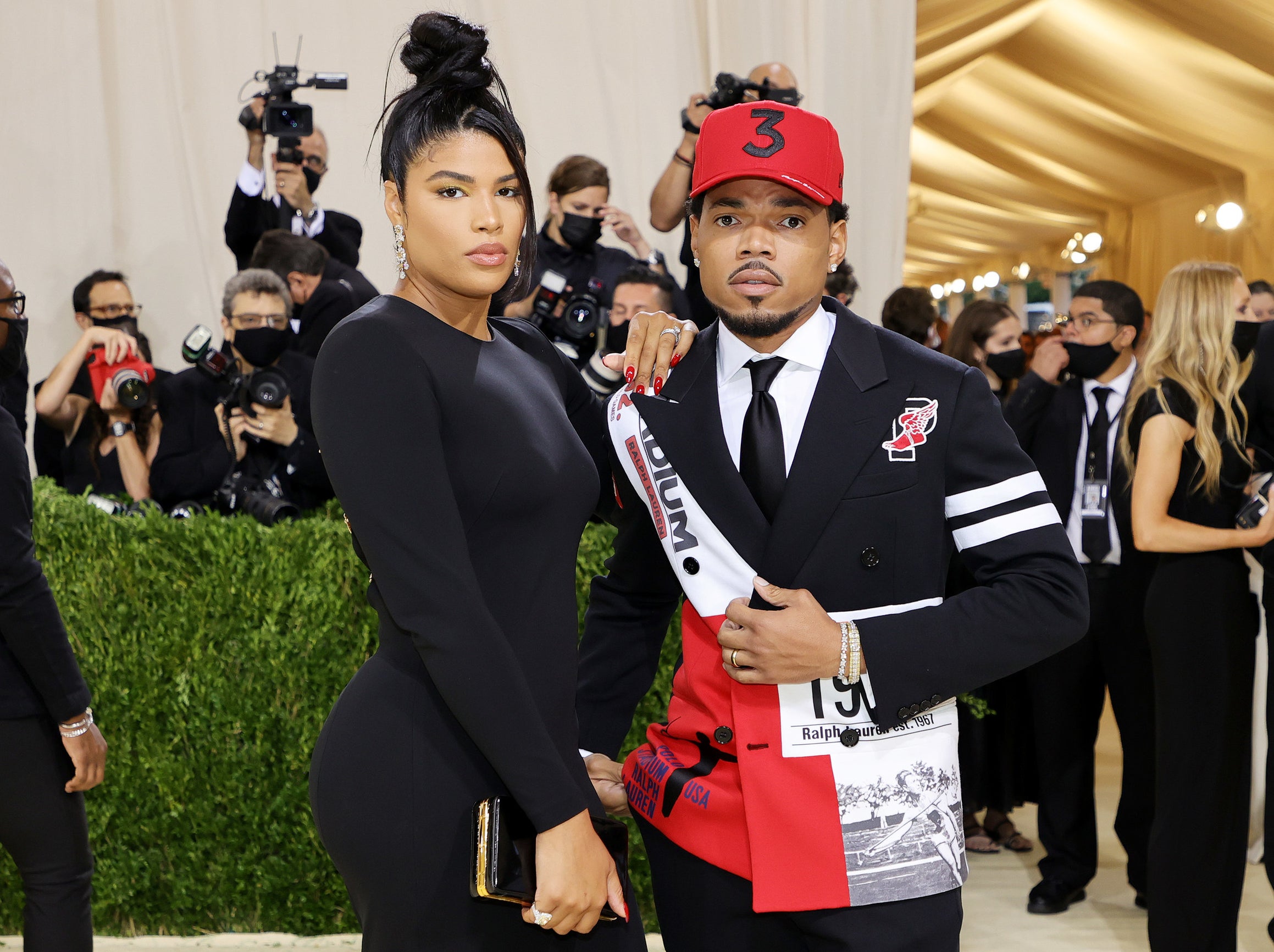 Kirsten Corley and Chance the Rapper attend The 2021 Met Gala Celebrating In America: A Lexicon Of Fashion