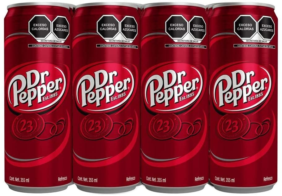 Latas de bebida Dr. Pepper