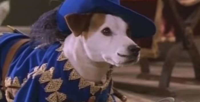 Wishbone dressed up as a musketeer