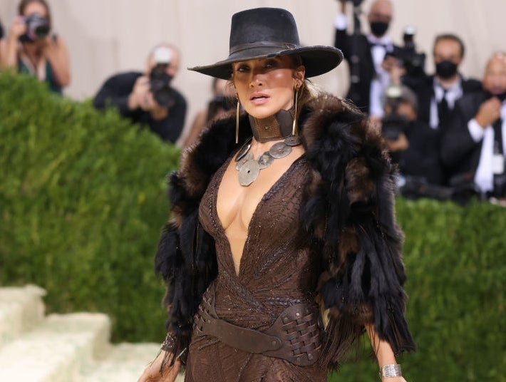 Jennifer Lopez attends The 2021 Met Gala Celebrating In America: A Lexicon Of Fashion