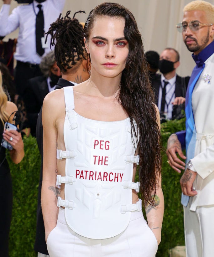 Cara Delevingne attends The 2021 Met Gala Celebrating In America: A Lexicon Of Fashion