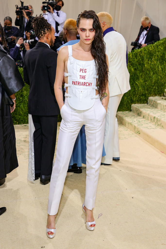 Cara Delevingne attends The 2021 Met Gala Celebrating In America: A Lexicon Of Fashion