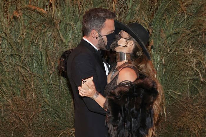 (L-R) Ben Affleck and Jennifer Lopez attends the The 2021 Met Gala Celebrating In America: A Lexicon Of Fashion