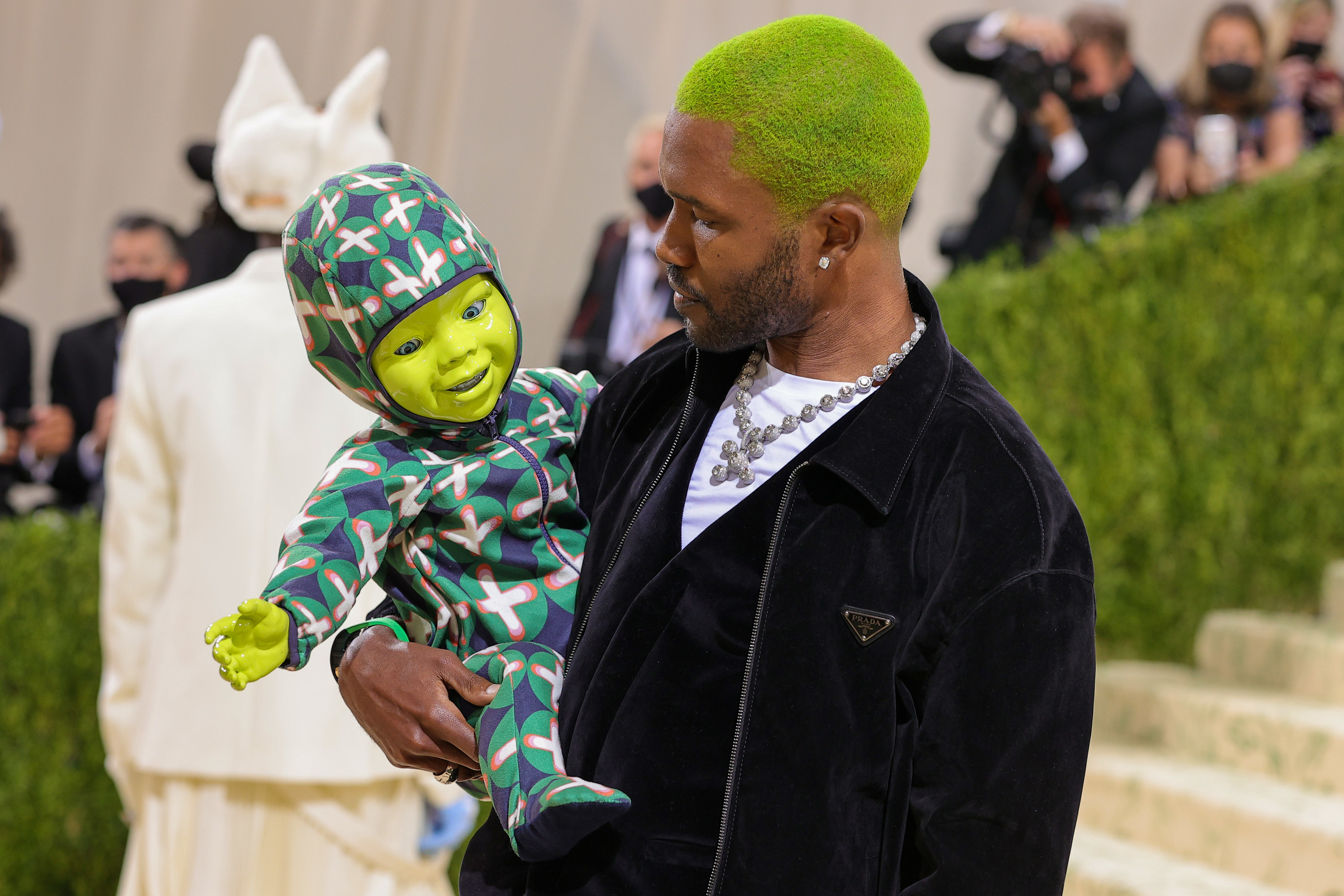 Frank Ocean Brought A Green Robot Baby To The Met Gala