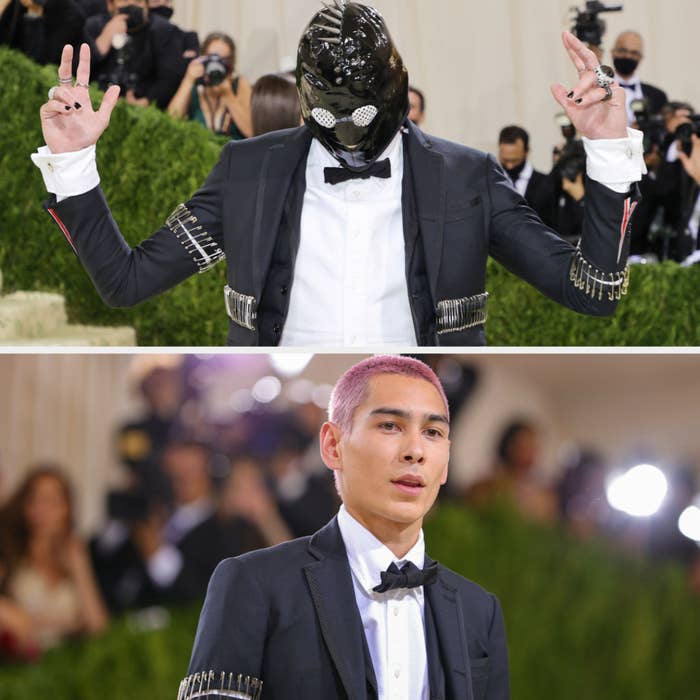 Evan Mock arriving at the 2021 Met Gala