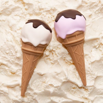 White vanilla and pink strawberry ice cream cone vibrators