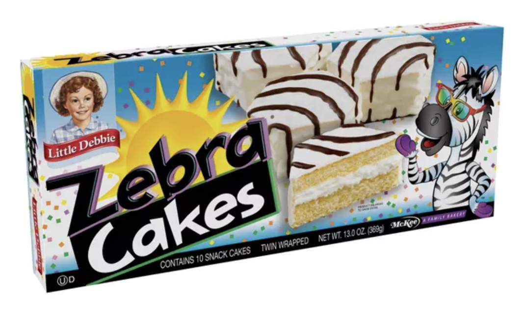 box of Little Debbie Zebra Cakes