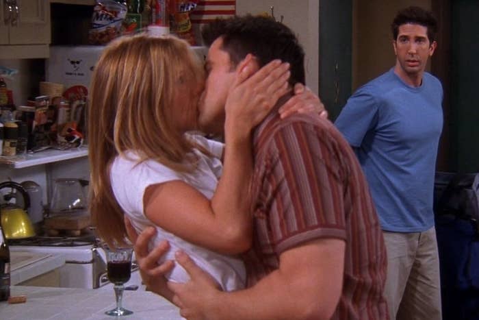 Ross walking in on Rachel and Joey kissing