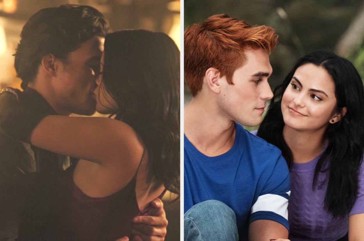 Veronica and Reggie kissing alongside Veronica and Archie