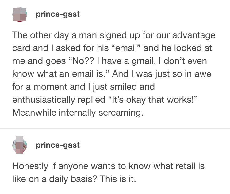 customer not knowinig what email is