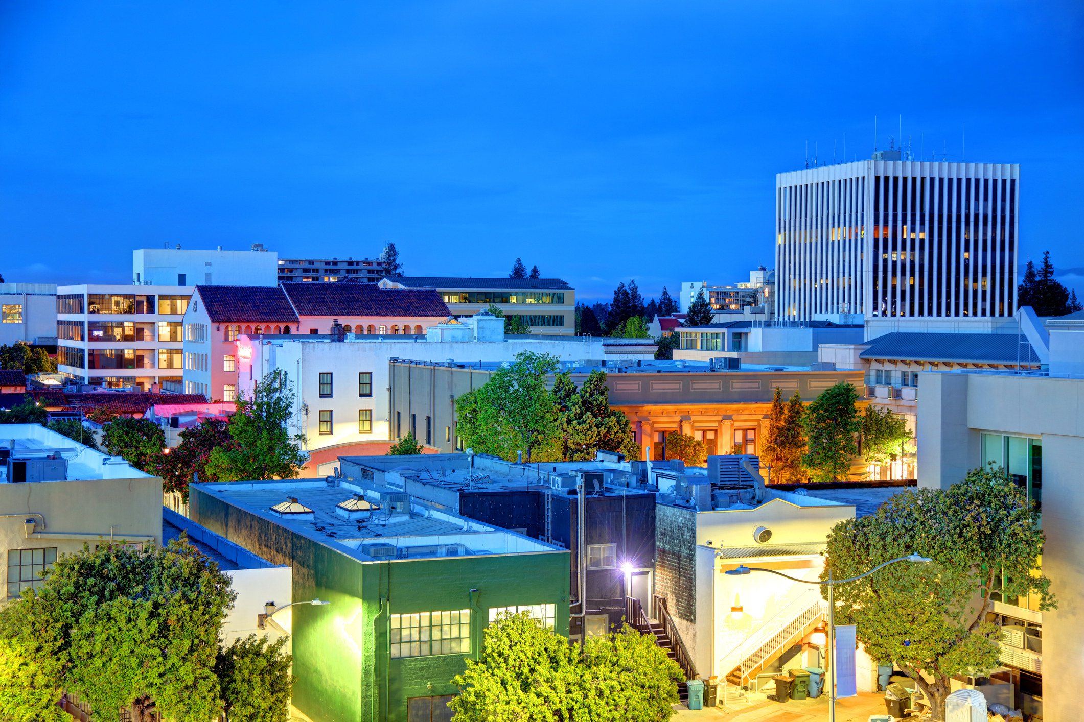 Buildings in downtown Palo Alto