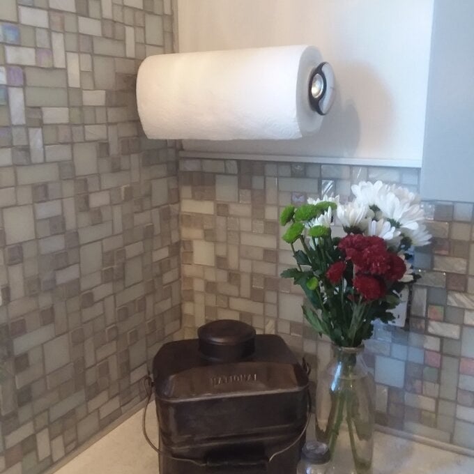 the towel rack, in use