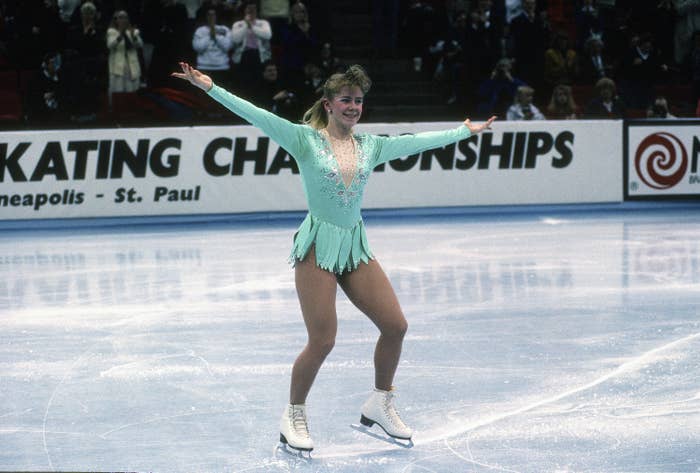 Tonya Harding wearing a skating outfit