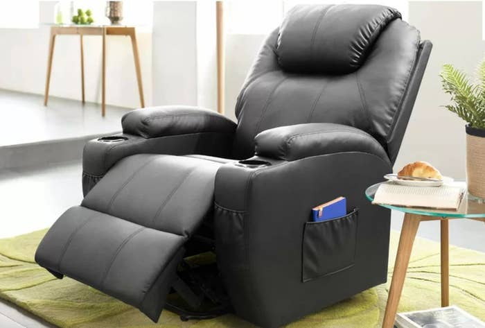 The black massage chair