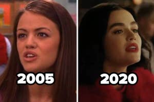 Lucy Hale in 2005 in Ned's Declassified and in 2020 in Riverdale