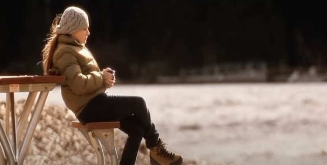 Anna Fitzgerald sitting on a bench by the water after Kate&#x27;s death on &quot;My Sister&#x27;s Keeper&quot;