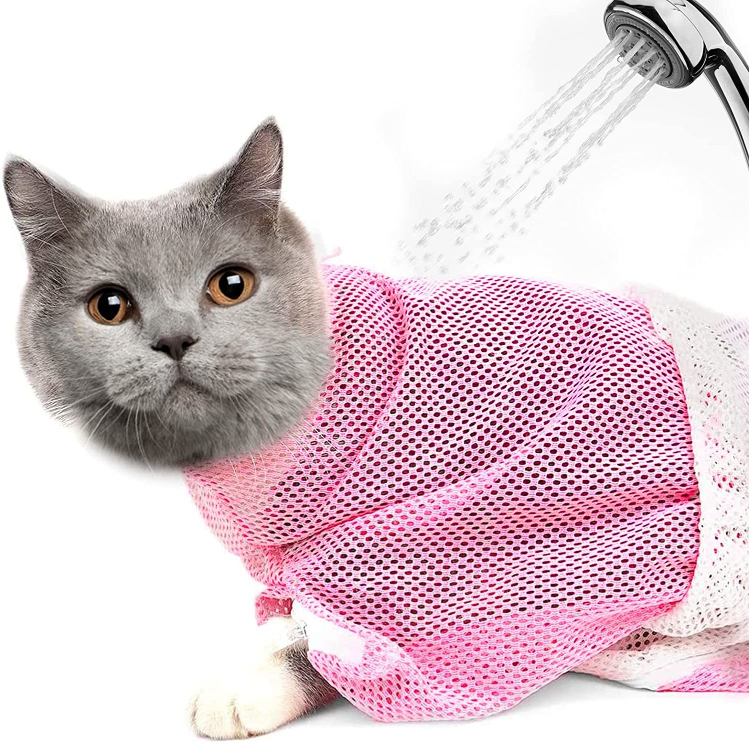 Bolsa de malla para bañar gatos