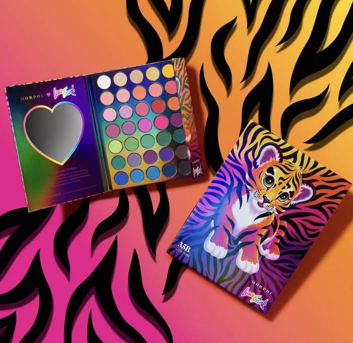 Lisa Frank palette against colorful tiger print background