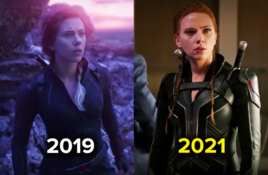 the new Black Widow suit is more stretchy and less fitted than previous iterations