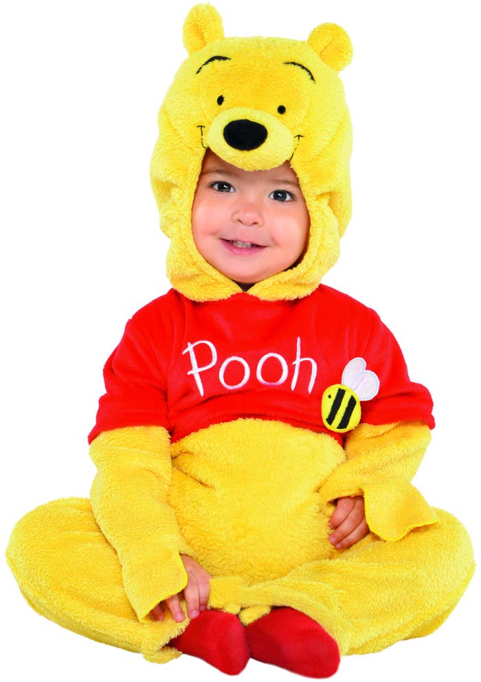 baby in fluffy winnie the pooh costume