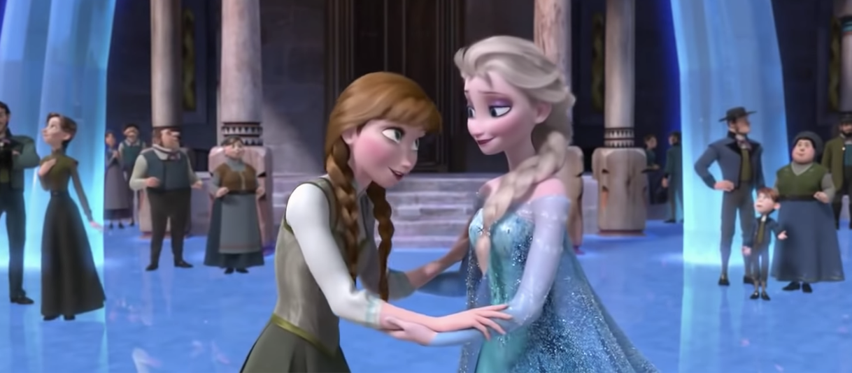 Anna and Elsa together at the end of the movie