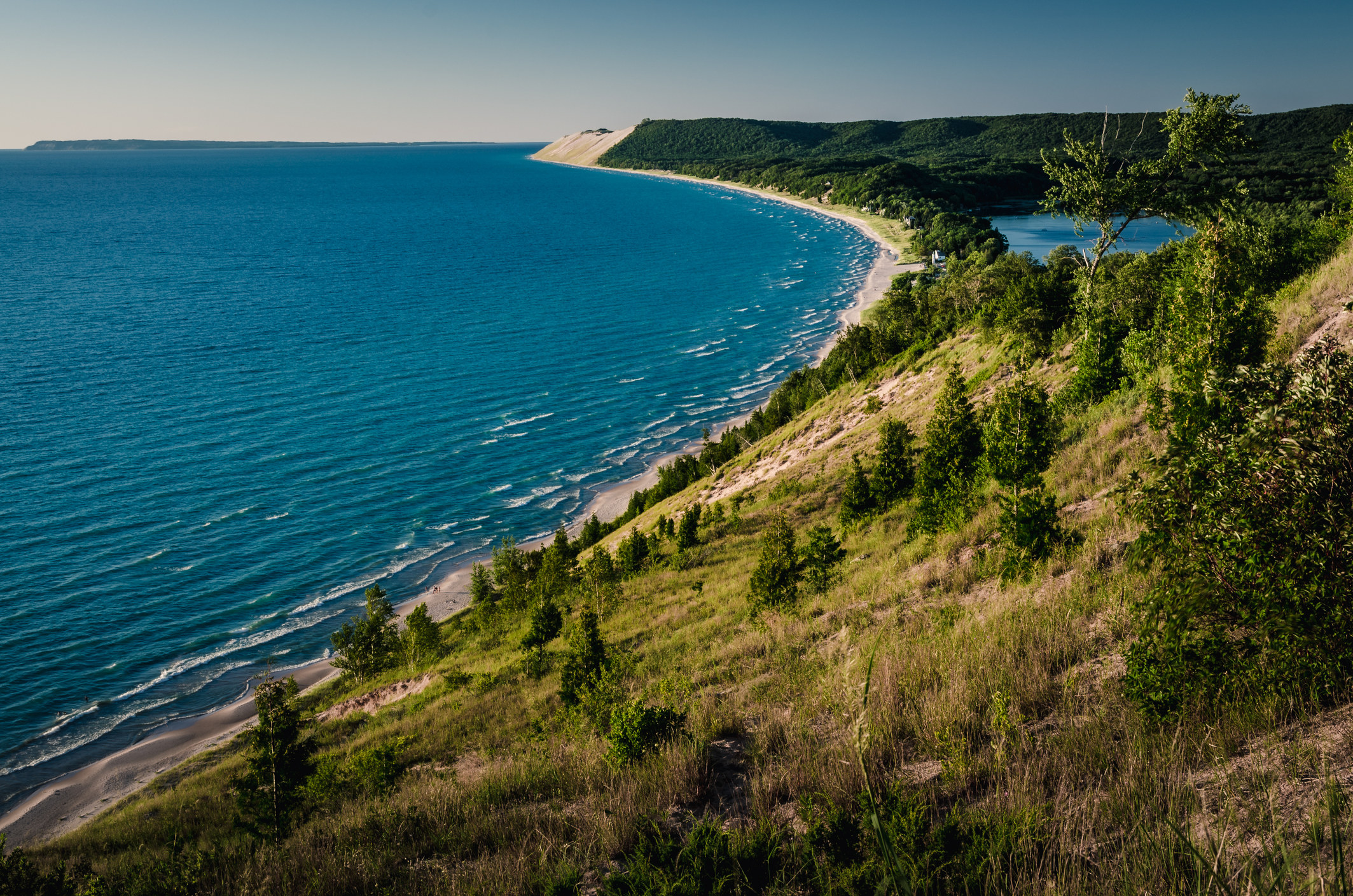 A view of Lake Michigan from Sleeping Bear Dunes National Park.