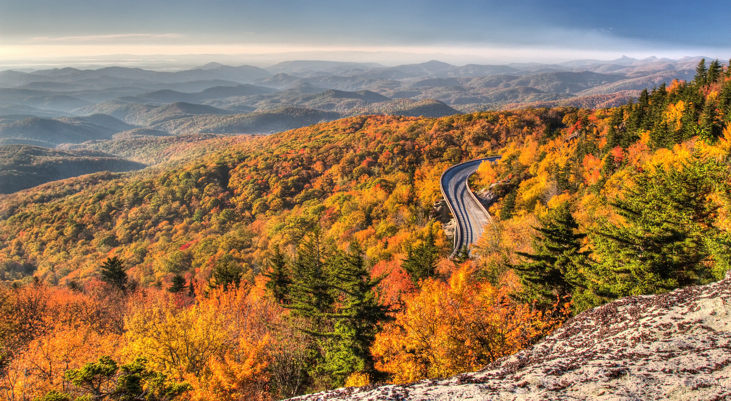 Fall foliage along the Blue Ridge Parkway.