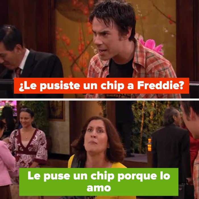 Spencer: "you chipped Freddie?" Mrs. Benson: "I chipped him because I love him!"