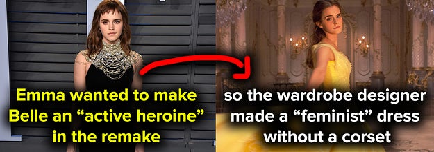 Emma Watson wanted to make Belle an active heroine, so the wardrobe designer made a