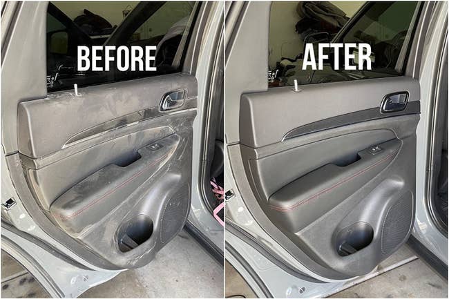 Reviewer's before-and-after results of using interior cleaner