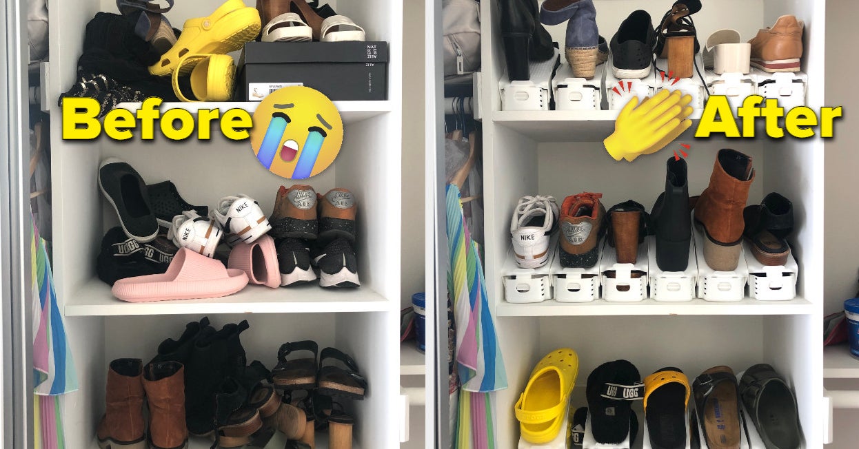 Shoe Rack, 8-Tier Shoe Organizer, Metal Shoe Storage for Garage, Entryway,  Set of 2 4-Tier Stackable Shoe Shelf, with Adjustable - AliExpress