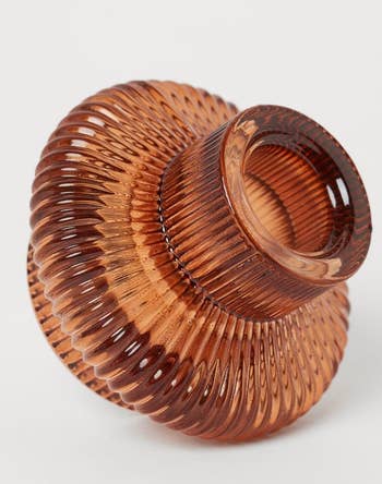 the brown fluted candle holder